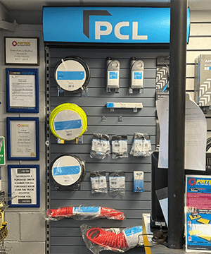 PCL Merchandise Stand at Pirtek Preston